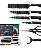 Cuchillos De Cocina Profesionales De Acero Kit 6 Piezas Color Negro