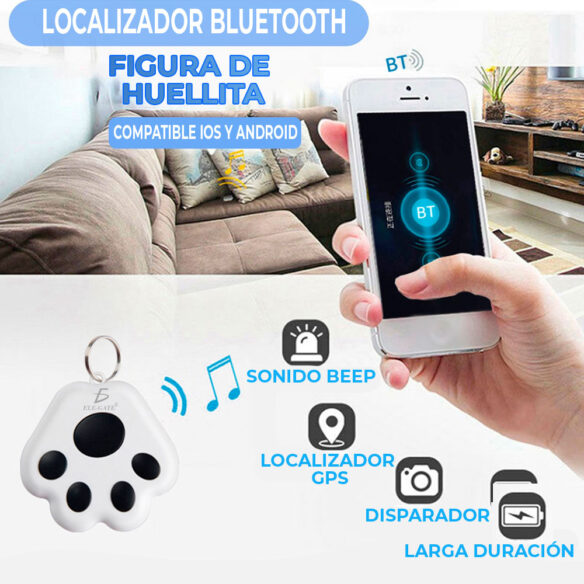 Localizador GPS Bluetooth en Forma de Huella para Mascota