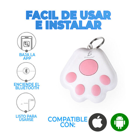 Localizador GPS Bluetooth en Forma de Huella para Mascota