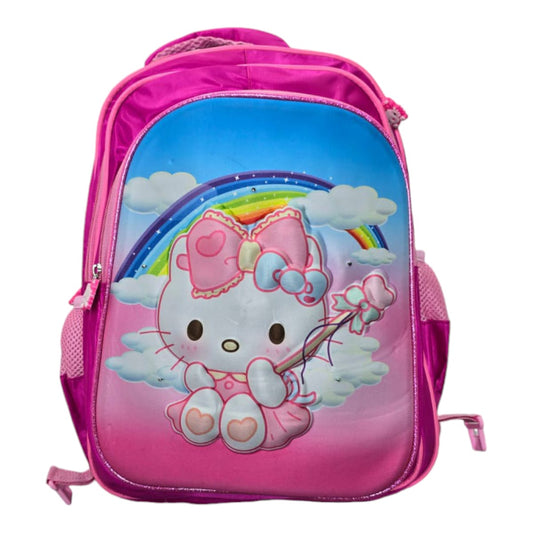 Mochila Escolar Lapicera Lonchera Térmica 3piezas Mochilas Para Niños Primaria Con Gran Capacidad Dibujo 3D Hello Kitty