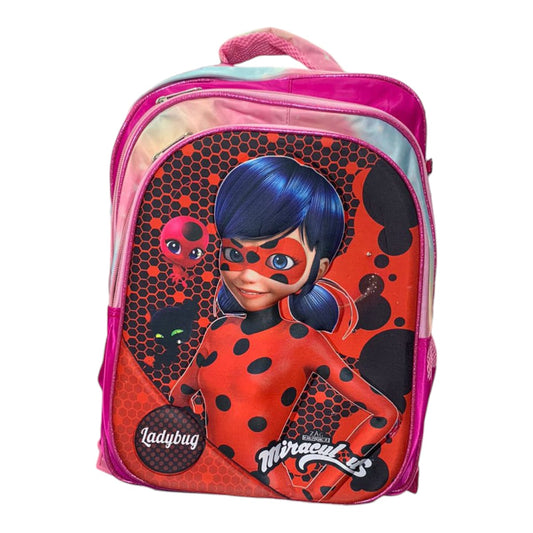 Mochila Escolar Lapicera Lonchera Térmica 3piezas Mochilas Para Niños Primaria Con Gran Capacidad Dibujo 3D Ladybug