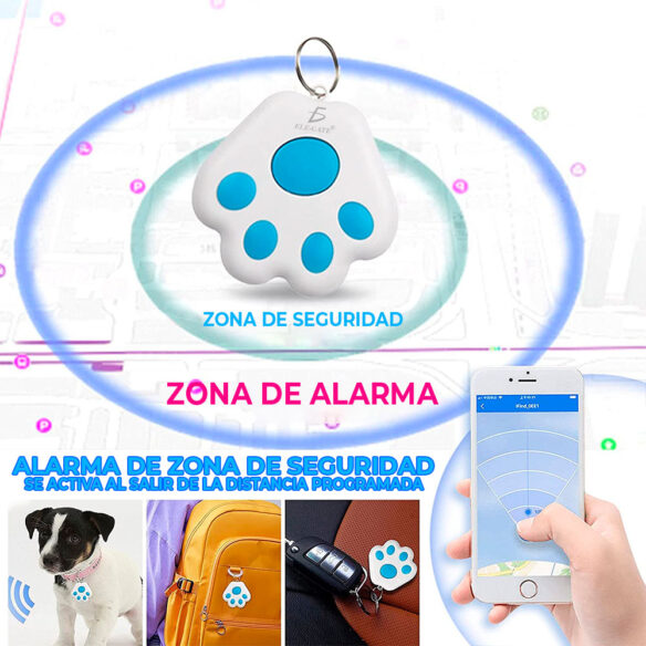 Localizador GPS Bluetooth en Forma de Huella para Mascota