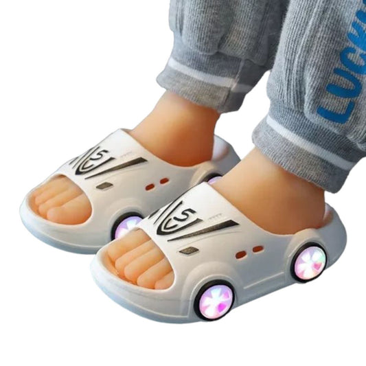 Chanclas Sandalias Infantiles Carro Con Luz Led En Ruedas