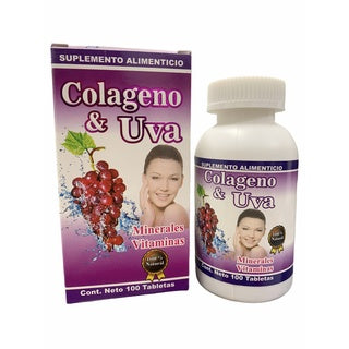 Colágeno y Uva Minerales Vitaminas Antioxidante Antiedad