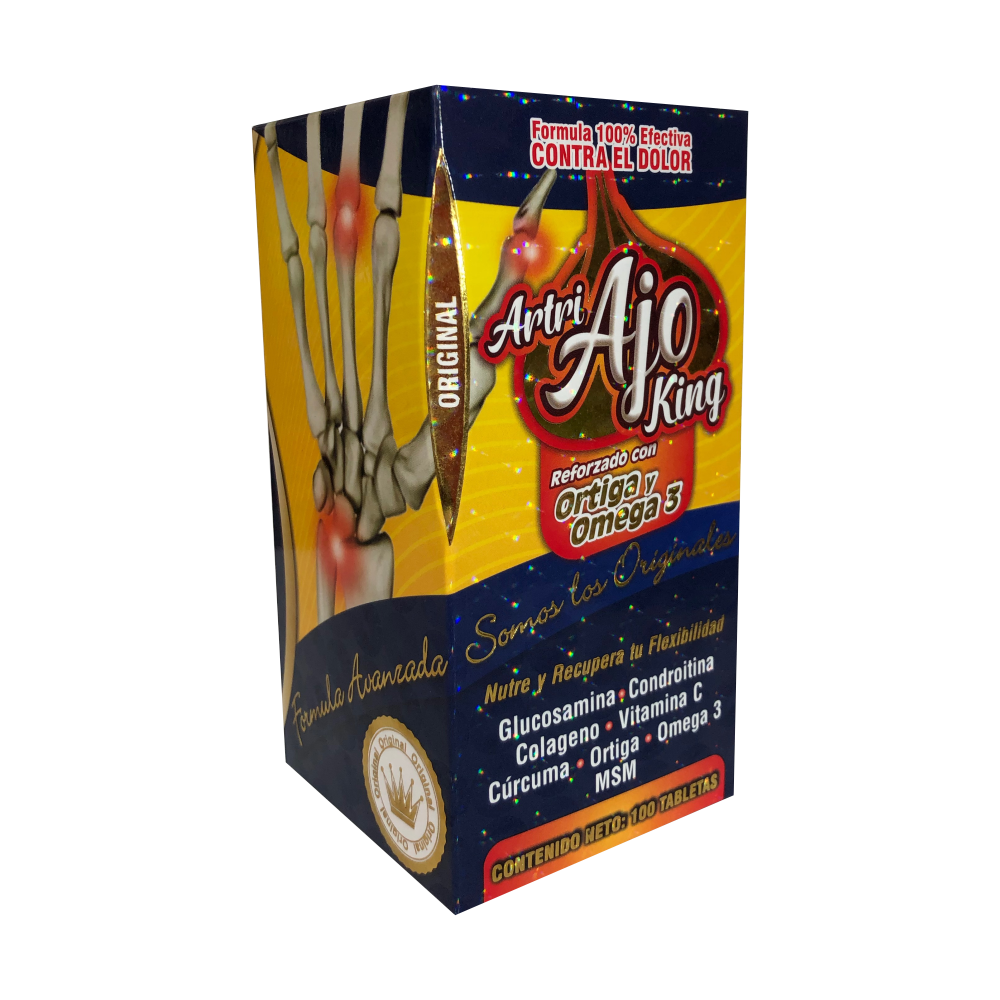 Artri Ajo King Frasco 100 Tabletas Ortiga Y Omega 3 Original