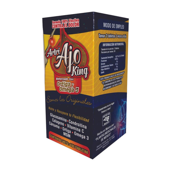 Artri Ajo King Frasco 100 Tabletas Ortiga Y Omega 3 Original